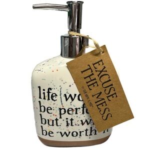 Enesco “Life Won’t Be Perfect” Splatter Soap/Lotion Dispenser with Pump